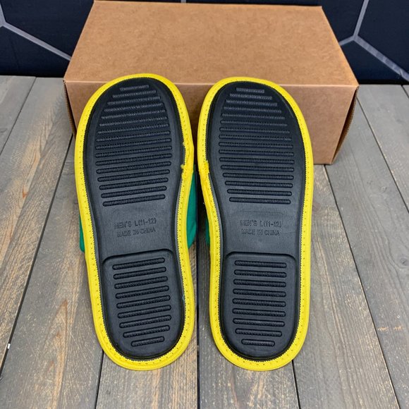 ~New W/O Box! Mens Oregon Ducks Sports College Slippers Green Yellow Multi Sizes - Picture 5 of 5